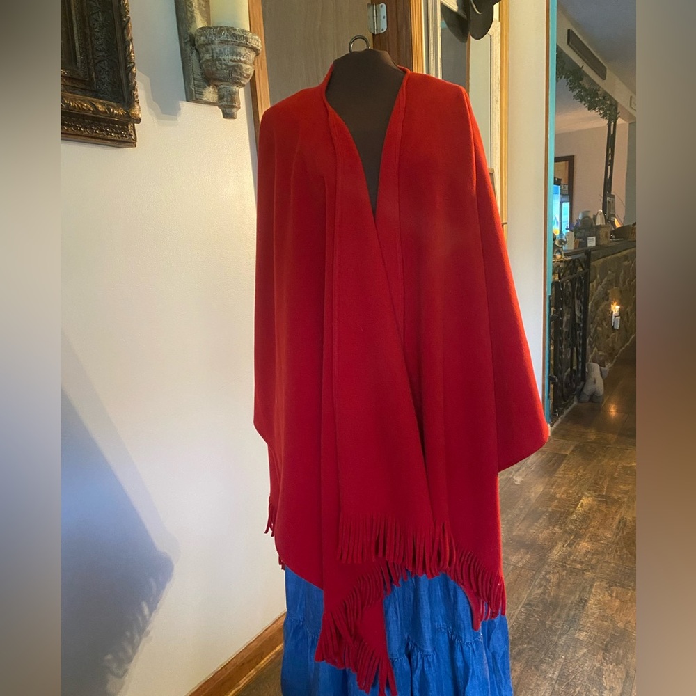 Element G Red Fleece Poncho
